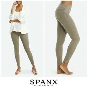Spanx “Jean-ish” Legging Army Green‎ Ankle stretchy jeggings womens size Medium